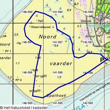 Routekaartje Noordsvaarder II, Terschelling