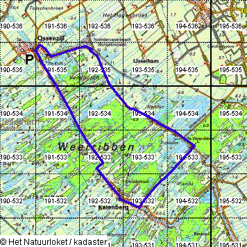 Routekaartje De Weerribben, Ossenzijl, Kalenberg